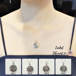 จี้เงินแท้92.5% จี้ล็อกเก็ต Locket ใส่รูปด้านในได้ค่ะ ใส่ได้ 2 ภาพ ไม่ใหญ่เท่าเหรียญ 50 สตางค์ไม่รวมสร้อย)​JS0562