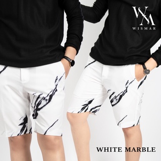 กางเกงขาสั้นลายหินอ่อน(สีขาว) : White Marble Short Pant [ โค้ด J9BZSD9N ลด 250 ]