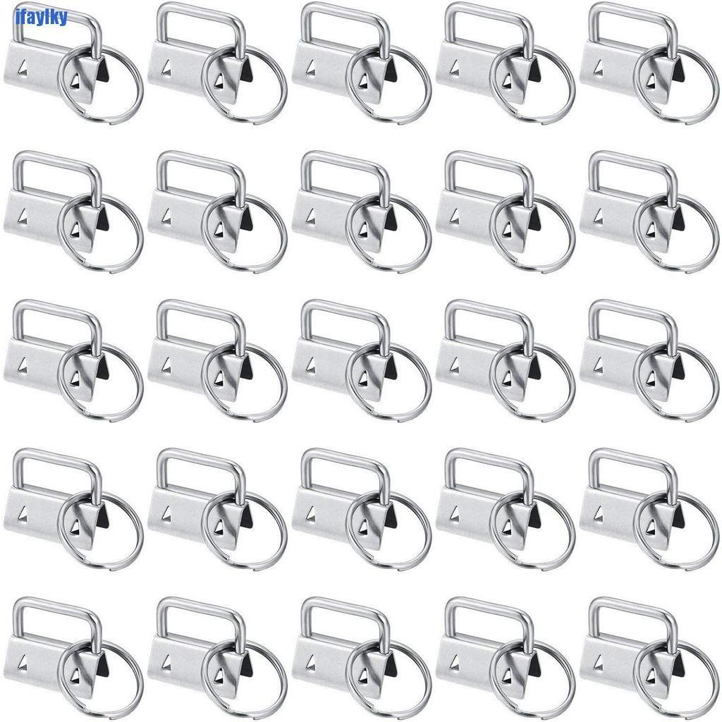 [IFA] 50 ชิ้น Key Fob ฮาร์ดแวร์ Fob Wristlet ฮาร์ดแวร์พร้อมแหวนกุญแจสําหรับเชือกเส้นเล็ก LXY