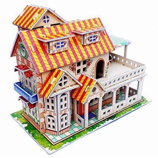 3D Puzzle บ้านสไตล์ยุโรป ตัวต่อกระดาษโฟม 3 มิติ ของเล่นเด็ก ของเล่นเสริมทักษะการเรียนรู้ LX357