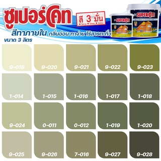 ICI Dulux สีเขียว ซุปเปอร์โค้ท สีทาภายใน ฟิล์มด้าน ขนาด 3 ลิตร สีทาบ้าน สีทาภายใน ไร้กลิ่น สีน้ำอะคริลิค สีน้ำพลาสติก