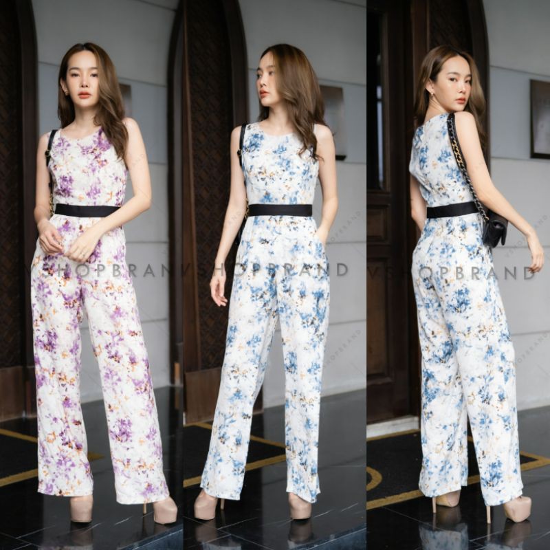 🏷️ VSHOPBRAND #3936 จั้มสูทยาว จั๊มสูท จั๊มสูทขาขาว ชุดขายาว ชุดสวย ชุดไปงาน ชุดออกงาน ชุดไปเที่ยว ชุดเรียบหรู ชุดดูดี