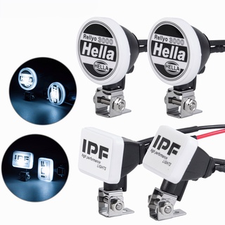 สติกเกอร์ไฟหน้ารถบังคับ Hella IPF LED อะไหล่อัพเกรด สําหรับรถไต่หินบังคับ 1/10 Traxxas TRX4 TRX6 Axial SCX10