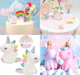 โมเดล Unicorn แต่งเค้ก โมเดลตุ๊กตายูนิคอร์นน่ารัก สำหรับตกแต่งเค้กวันเกิด