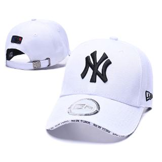 New York Yankees หมวกแก็ปสําหรับ Unisex สีขาวสไตล์ฮิปฮอป