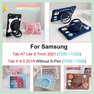 เคสซิลิโคน ลายการ์ตูน หมุนได้ 360 องศา พับได้ สําหรับ Samsung Tab A7 Lite 2021 T220 T225 Tab A 8.0 2019 T290 T295