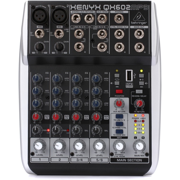 Behringer Mixer XENYX QX602 MP3 6 Channel