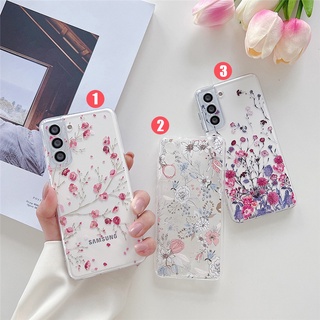 เคสโทรศัพท์มือถือแบบนิ่ม TPU ใส กันกระแทก ลายดอกไม้ พีช สีชมพู สําหรับ SamsungS23+ U A22 A32 A42 A82 A13 A33 A53 A73 5G A71 A51 A52 A52s A72 4G 5G