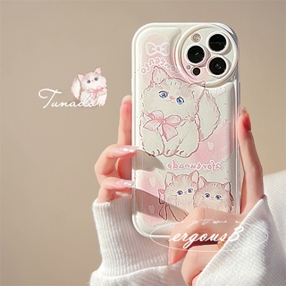 เคสโทรศัพท์มือถือ แบบนิ่ม ลายการ์ตูนแมวน่ารัก ป้องกันเลนส์ สําหรับ iPhone 14 13 12 11 Pro Max SE2020 X XR Xs Max 7 8 Plus