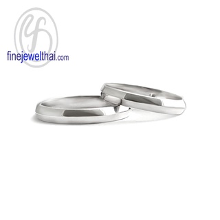 Finejewelthai-แหวนคู่-แหวนเงินแท้-แหวนเกลี้ยง-Couple-Silver-Ring - RC141500 (สามารถเลือกสีตัวเรือนได้)