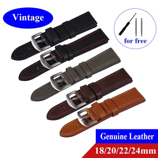 สายนาฬิกาข้อมือหนังแท้ แบบนิ่ม สไตล์วินเทจ 18 มม. 20 มม. 22 …
