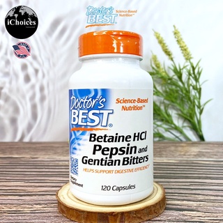 [Doctors Best] Betaine HCL Pepsin &amp; Gentian Bitters 120 Capsules บีเทน ไฮโดรคลอไรด์ เบทาอีน เปปซินและ สมุนไพรเจนแฌ็น