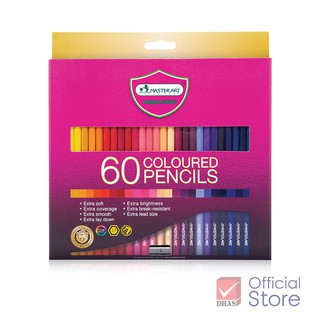 Master Art สีไม้ ดินสอสีไม้ แท่งยาว 60 สี รุ่นใหม่ จำนวน 1 กล่อง