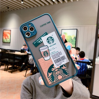 พร้อมส่ง เคสโทรศัพท์มือถือ ซิลิโคนนิ่ม กันรอยเลนส์กล้อง ลาย Starbucks เรียบง่าย สําหรับ OPPO F11 Pro F9 F7 Find X3 X2 Pro 5G