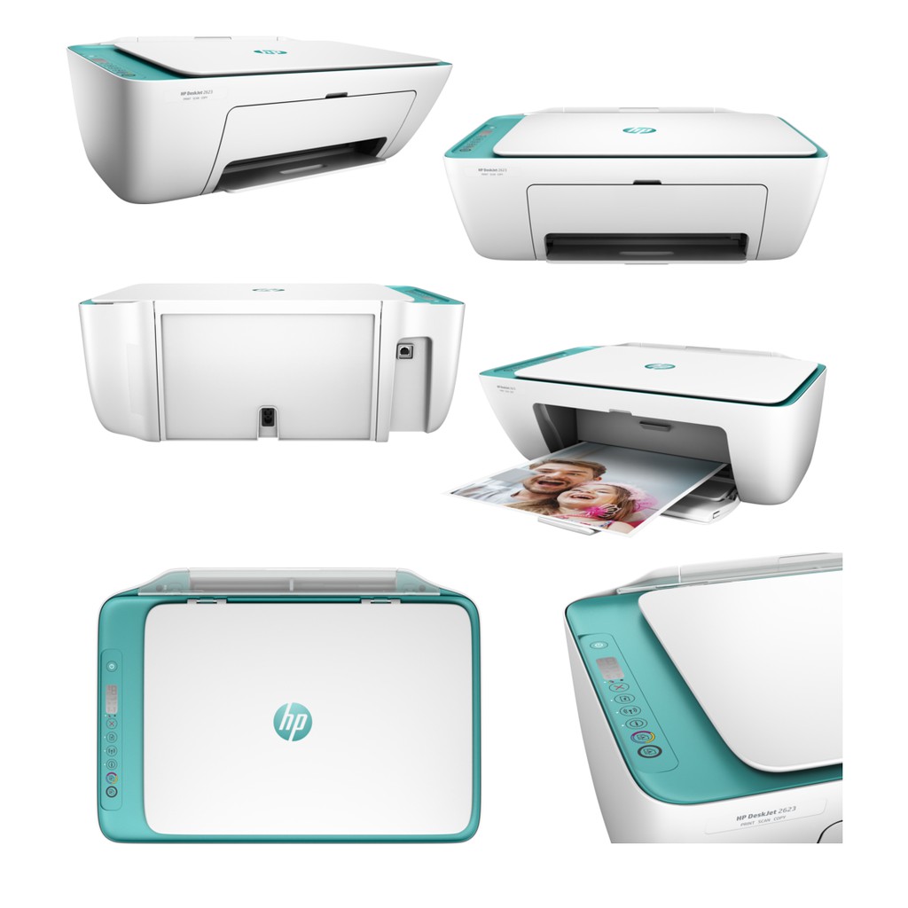 Printer HP DeskJet 2623 All-in-One สีเขียว (Y5H69A) พร้อมหมึกแท้ 1 ชุด ...