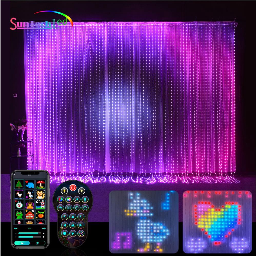 ราคา ประสิทธิภาพWS2812B Window Curtain Lights Multicolor Fairy LED