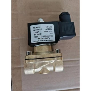 โซลินอยด์วาล์ว ทองเหลือง4หุน 1/2นิ้ว AC220V แบบปกติปิด จ่ายไฟเปิด ( NC )