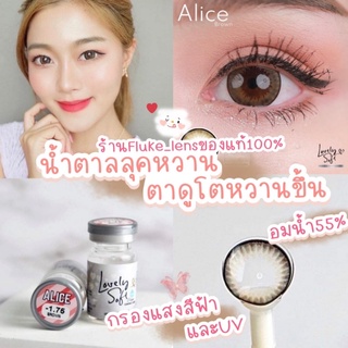 คอนแทคเลนส์ ⭐️ Alice brown gray ⭐️ (ขนาดโต) เกรดพรีเมียม ใส่สบายค่าอมน้ำ55% lovelysoft