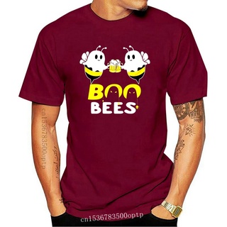 Fchfaa80dkdanf93 เสื้อยืดลําลอง ผ้าฝ้าย แขนสั้น พิมพ์ลาย Boo Bees Drink Wine Halloween คุณภาพสูง สําหรับผู้ชายSize S-5XL