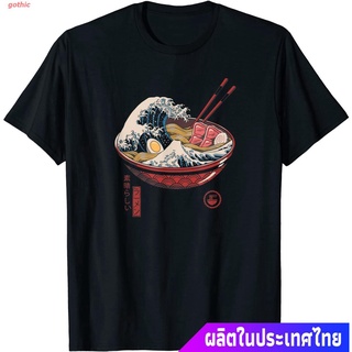 เสื้อคู่รัก gothic เสื้อยืดผู้ชายและผู้หญิง Great Ramen Wave T-Shirt T-Shirt Mens Womens T-shirts