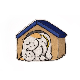 [MT02-00000023] พรมเช็ดเท้า พรมดักฝุ่น The sleeping white dog ขนาด 50x65 ซม (Mattii x หมาจ๋า)