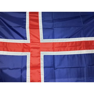 ธงชาติไอซ์แลนด์ Flag of Iceland  งานตัดเย็บประณีต ผ้าร่ม