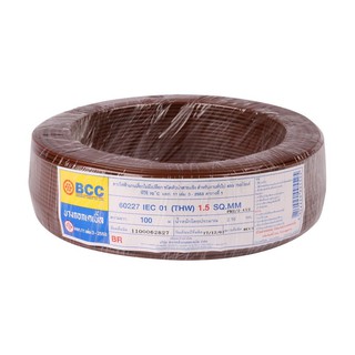 THW power cord ELECTRIC WIRE THW BCC 60227IEC01 1X1.5SQ.MM 100M BROWN Power cable Electrical work สายไฟ THW สายไฟ THW 60