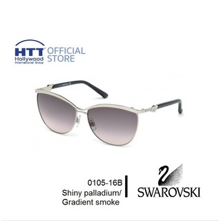 Swarovski SK0105-16ฺBแว่นตากันแดดสวารอฟสกี้ สี Palladium/smoke แว่นตาประดับด้วยเพชรคริสตัลของ SWAROVSKI ดีไซน์อิตาลี