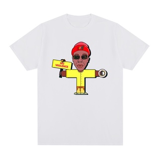 เสื้อยืดแขนสั้นลําลอง พิมพ์ลาย Tyler The Creator No Violence Golf Wang Rapper สีขาว สไตล์ฮิปฮอป สําหรับผู้ชาย