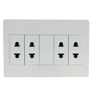 ชุดเต้ารับ 2 ขา 4 ช่อง HACO M4N-R40 SET SOCKET 2P 4 MODULESS M4N-R40 HACO