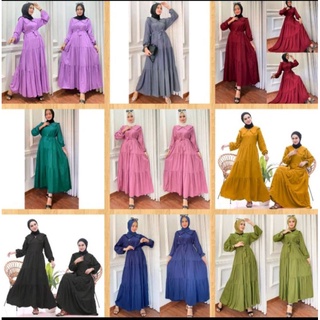 Gamis NOORA JUMBO RAYON SUPER Plain REMPEL Arranged Teenage Woman Plain