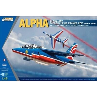 พลาสติก โมเดล ประกอบ KINETIC MODEL สเกล 1/48 ALPHA Jet Patrouille De France 2017 (Pack of 2 Kits) (48064)