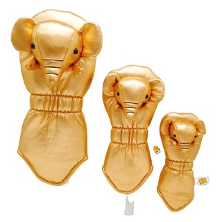 [WICO&amp;Golf] Golf Club Cover Royal Gold Elephant/ ไม้หัวกอล์ฟคลับชุดป้องกัน /Gold Elephant Golf Club Head Cover set