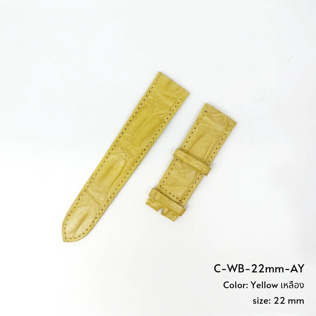 Prang Crocodile Leather Watch Strap 22mm. สายนาฬิกา หนังจระเข้แท้ 100% ขนาด 22 มม. C-WB-22mm-AY