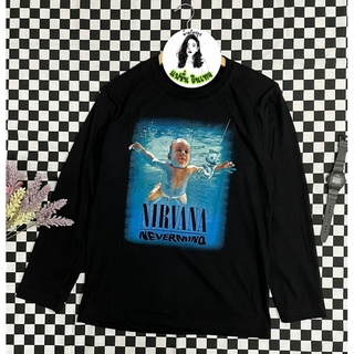 เสื้อยืดแฟชั่นวินเทจ NIRVANA แขนยาวสุดฮิต