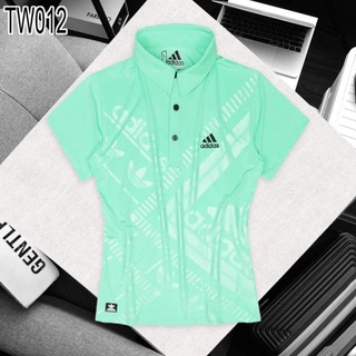 Adidas เสื้อกีฬาสตรีคอปกเเขนสั้นใส่ตีกอล์ฟ เทนนิส