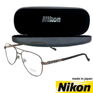 Nikon แว่นตา รุ่น 1404 สีน้ำตาล กรอบเต็ม ขาสปริง วัสดุ นิกเกิลฟรี (สำหรับตัดเลนส์) Eyeglasses