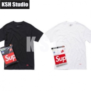 【only one pcs】Supreme/Hanes  Classic Tagless เสื้อยืด Supreme Tagless Tee