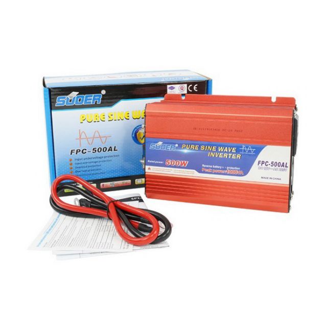 Inverter 500 วัตต์ 12 โวลต์ อินเวอร์เตอร์ (Inverter) 12v 500w SUOER (FPC-500A) Pure Sine Wave มีรับป