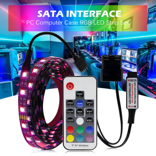 PC Sata Led Strip Light 5050 ไฟ 12V RGB 0.5 ม. 1 ม. 2 ม. สำหรับตกแต่งพื้นหลังคอมพิวเตอร์ ด้วยรีโมทคอนโทรล RF