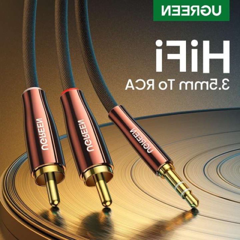 UGreen Audio Cable 35mm to RCA สายสัญญาณ Stereo 35 to rca Braided Cable สายถัก