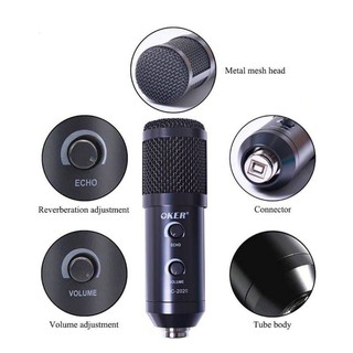 OKER MIC-2020 Microphone Condensor USB ไมโครโฟนคอนเด็นเซอร์จุดเด่น- เสียงใสคมชัด