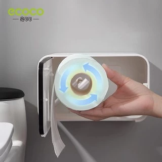 ECOCO กล่องใส่กระดาษทิชชู่ ที่ใส่ทิชชู่ ที่แขวนทิชชู่ 4 in 1 พร้อมที่วางของ พร้อมช่องวางมือถือ พร้อมลิ้นชัก ไม่ต้องเจาะ