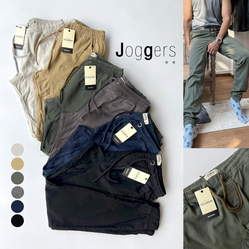 กางเกงจ็อกเกอร์ Pull & Bear Joggers ห้อยป้าย (พร้อมส่ง) P&BJOG5