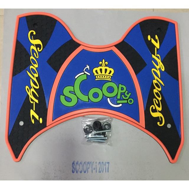 แผ่นยางวางเท้า/รองเท้า scoopy-i 2017 ขอบยางสีส้ม