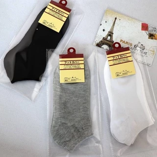 ถุงเท้าข้อสั้นสีพื้น 🔥งานไทย 🔥 แพคกิ้งเตี่ยว พร้อมส่ง🧦size:36-44 ขาว เทา ดำZKSOCKS