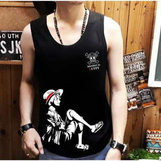 (COD) เสื้อผ้าสีดําและสีขาว LUFFY BLACK AND WHITE Guys