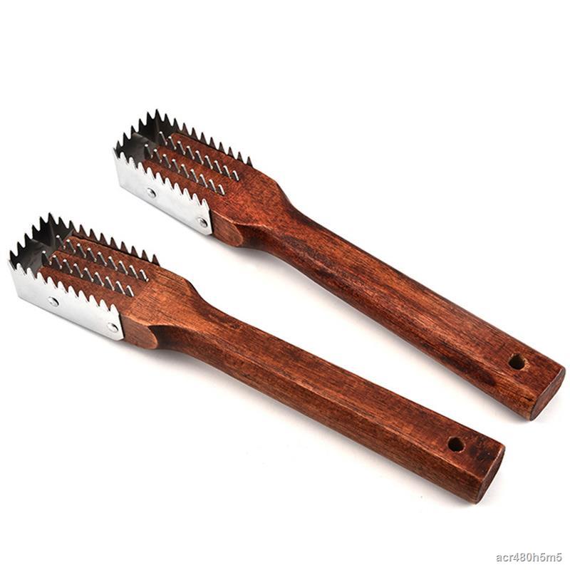 Stainless Steel Fish Scale Scraper Rosewood Handle Scale Remover ...