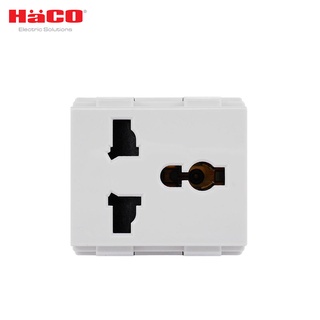 HACO เต้ารับสากลเดี่ยว (White) พร้อมม่านนิรภัย รุ่น W8318A