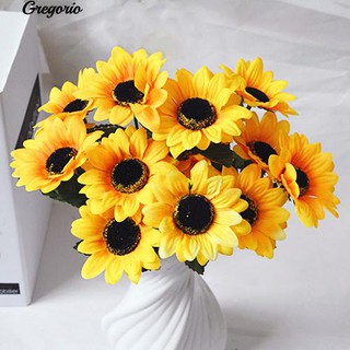 Gregorio 1Bouquet 7 หัวดอกไม้ประดิษฐ์ดอกไม้ประดิษฐ์ Faux Silk Flowers Decor ตกแต่งบ้าน